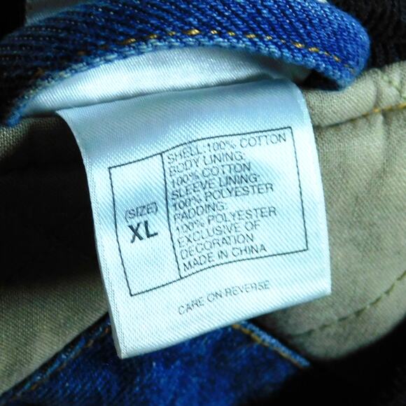 VTG 90s Walt Disney World Mickey Mouse Denim Varsity Jacket Size XL Embroidered - Picture 4 of 8